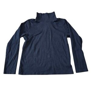 Uniqlo Turtleneck Shirt Women Medium Black Long Sleeve Casual Stretch Fitted Top